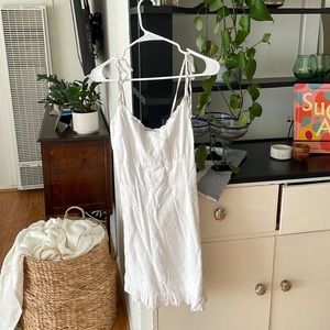 Abercrombie and Fitch white linen dress with tie straps
